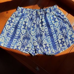 blue flowy shorts
